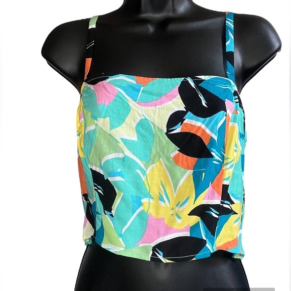 Lily Rose Tropical Crop Top Size M - Picture 1 of 8